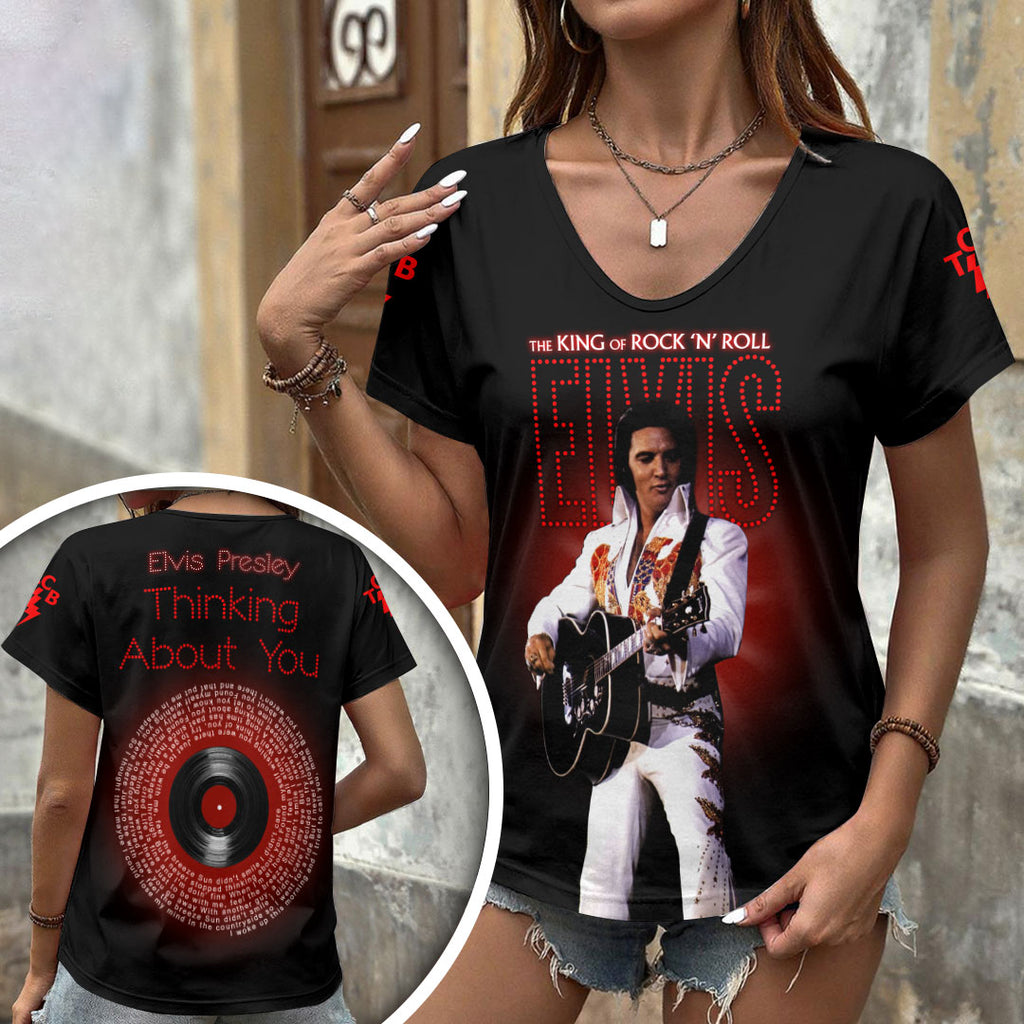 Elvis Presley 3D Women's V-Neck T-Shirt – HOATT17978