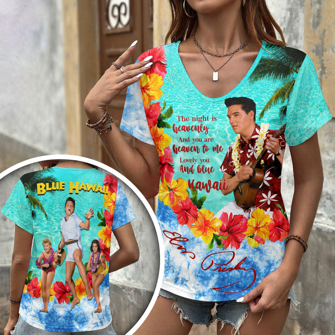 Elvis Presley 3D Women's V-Neck T-Shirt – HOATT18208