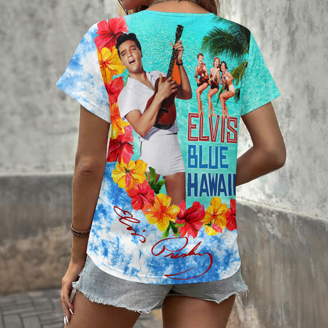 Elvis Presley 3D Women's V-Neck T-Shirt – HOATT18288