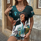 Elvis Presley 3D Women's V-Neck T-Shirt – HOATT18370