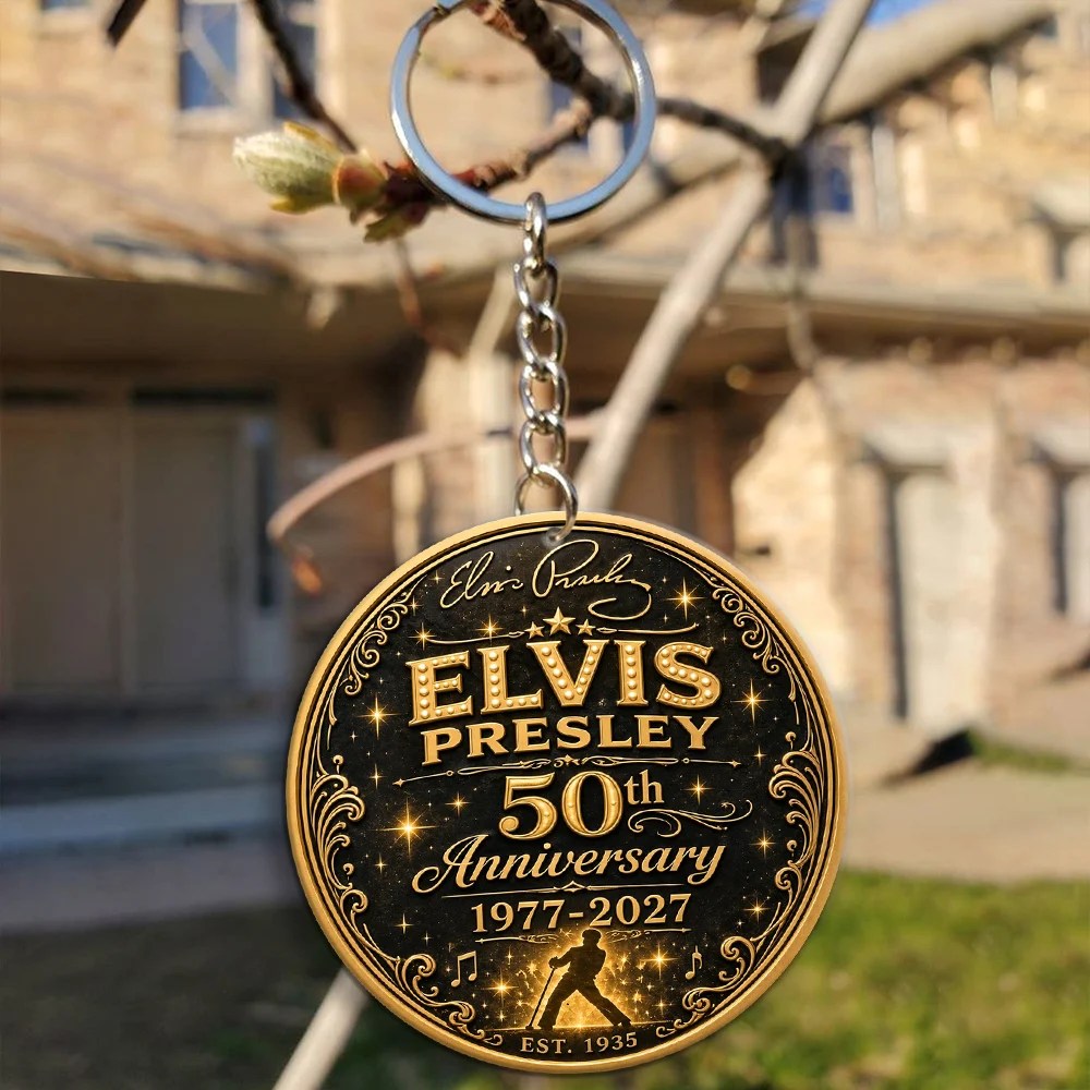 Elvis Presley 50th Anniversary 2027 Custom Shape 2-sided Keychain – MAITM15474