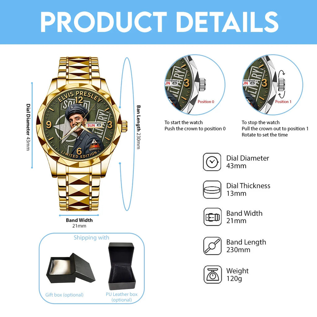 Elvis Presley Alloy Luxury Quartz Watch – TMTHU8615
