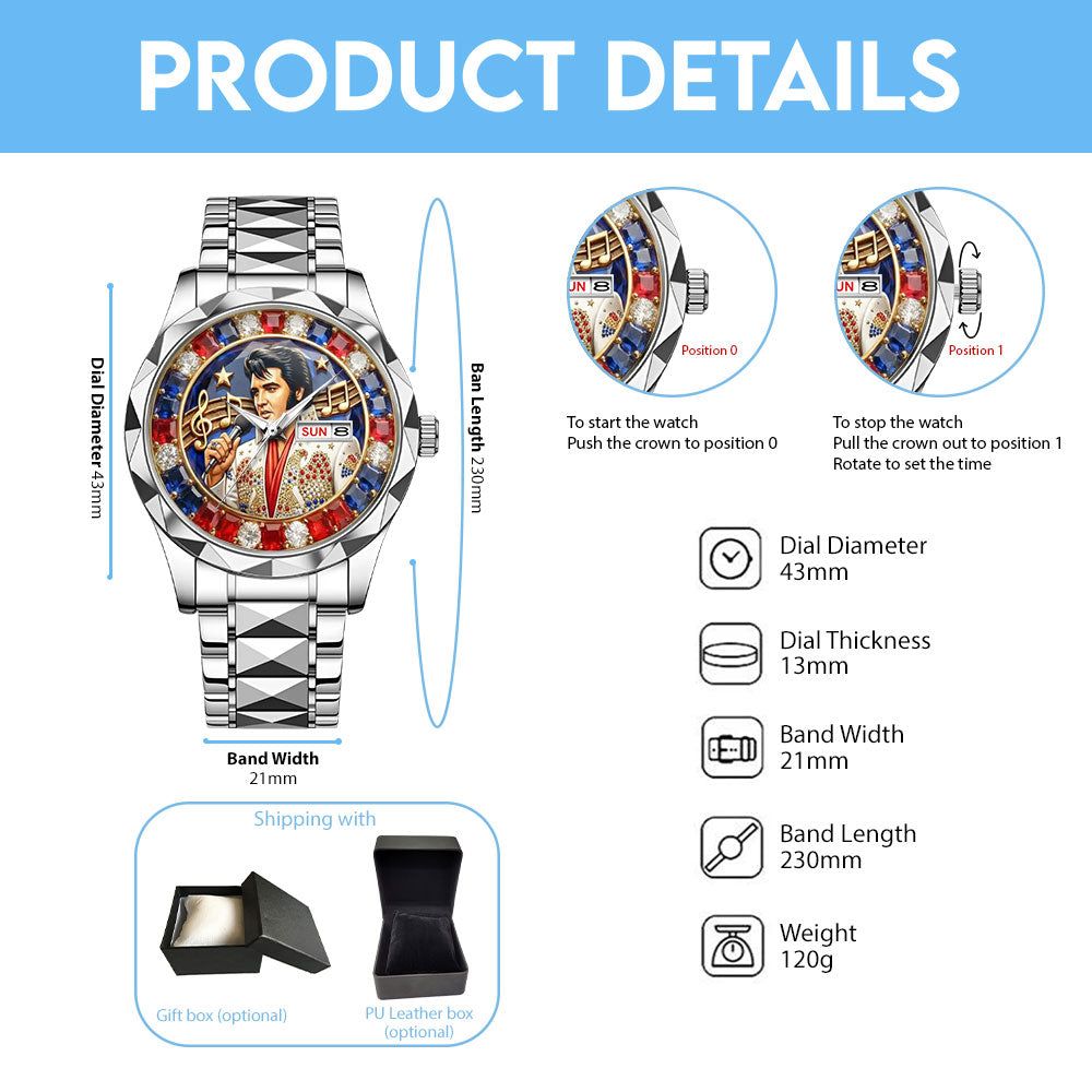 Elvis Presley Alloy Luxury Quartz Watch – MAITM14658