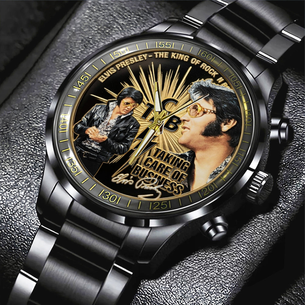 Elvis Presley Black Stainless Steel Watch – TMTHU4442