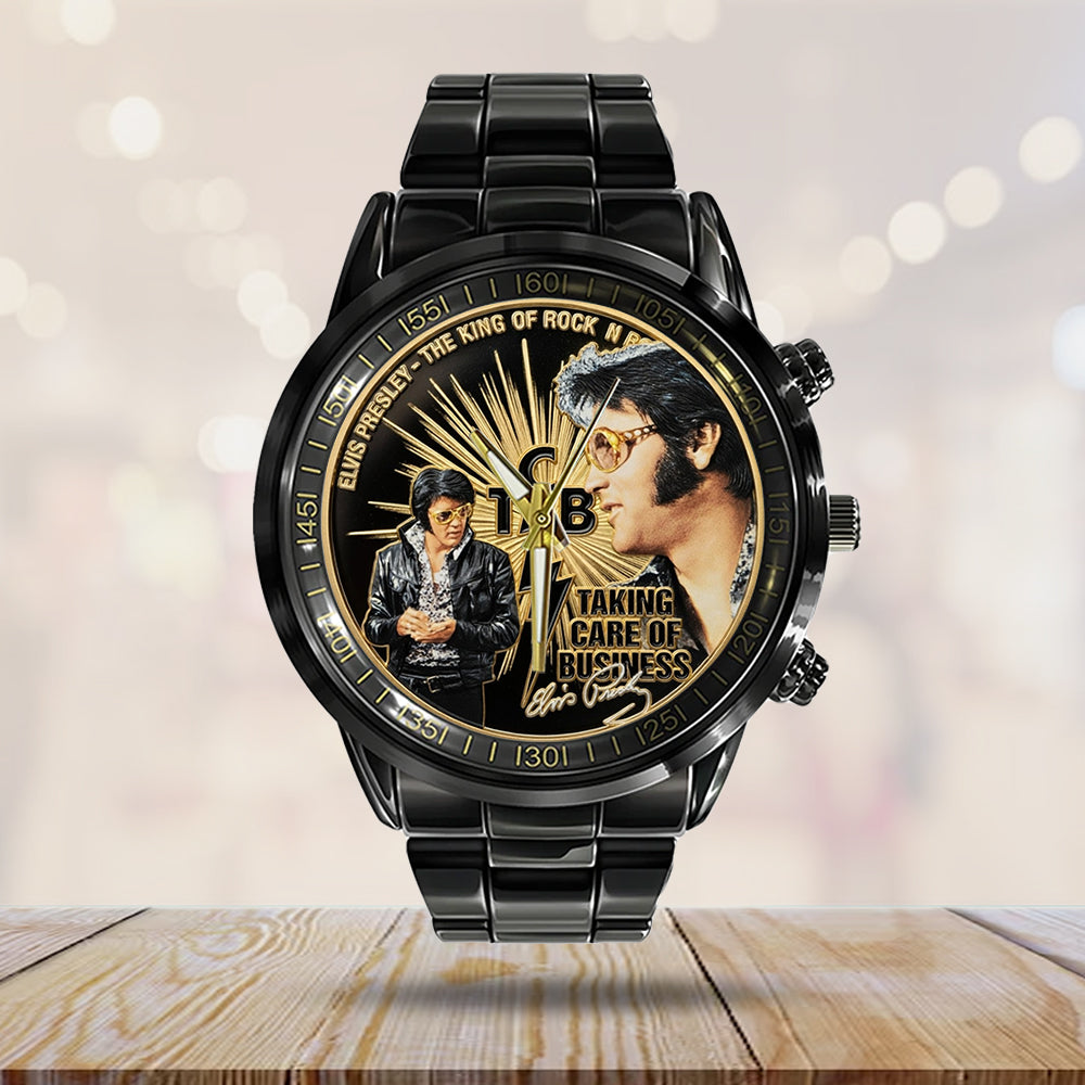 Elvis Presley Black Stainless Steel Watch – TMTHU4442