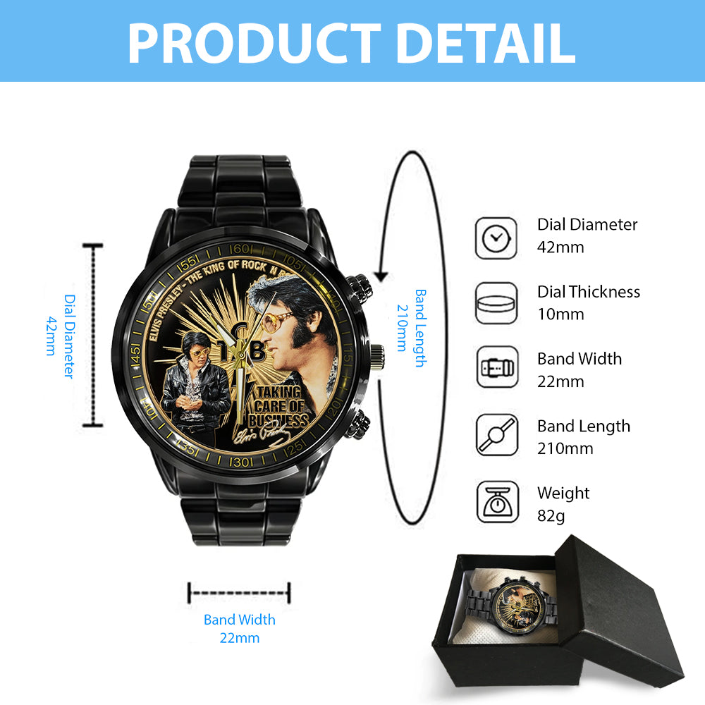 Elvis Presley Black Stainless Steel Watch – TMTHU4442