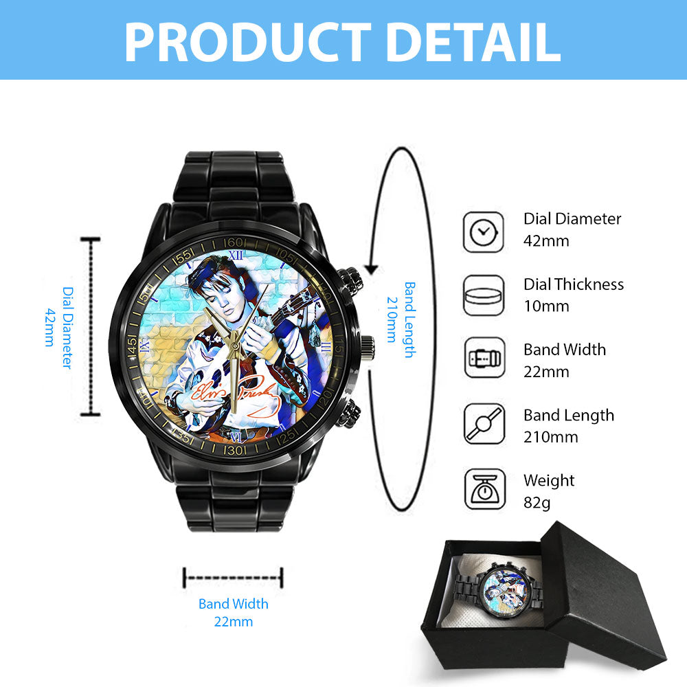 Elvis Presley Black Stainless Steel Watch – GNE 289