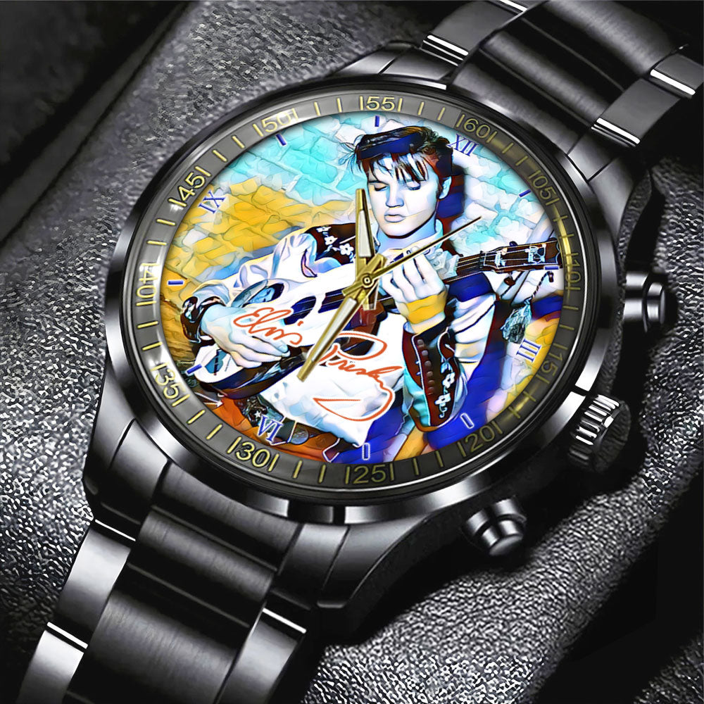 Elvis Presley Black Stainless Steel Watch – GNE 798
