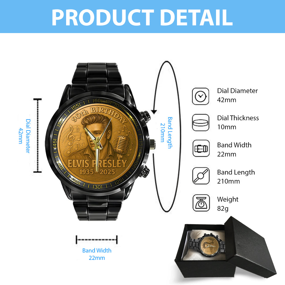 Elvis Presley Black Stainless Steel Watch – TANTN 14025