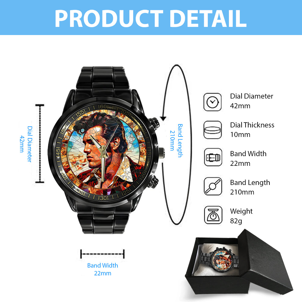 Elvis Presley Black Stainless Steel Watch – TANTN 5650