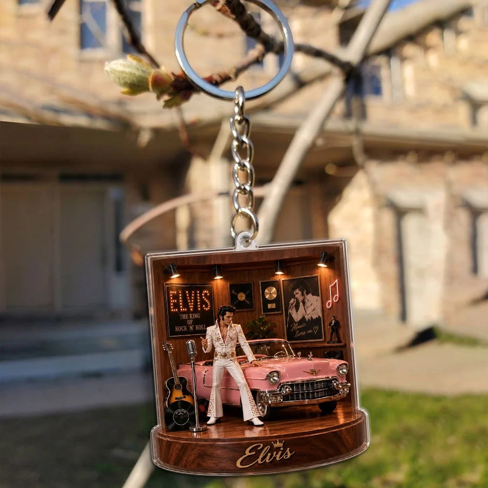 Elvis Presley Custom Shape 2-sided Keychain – MAITM15353
