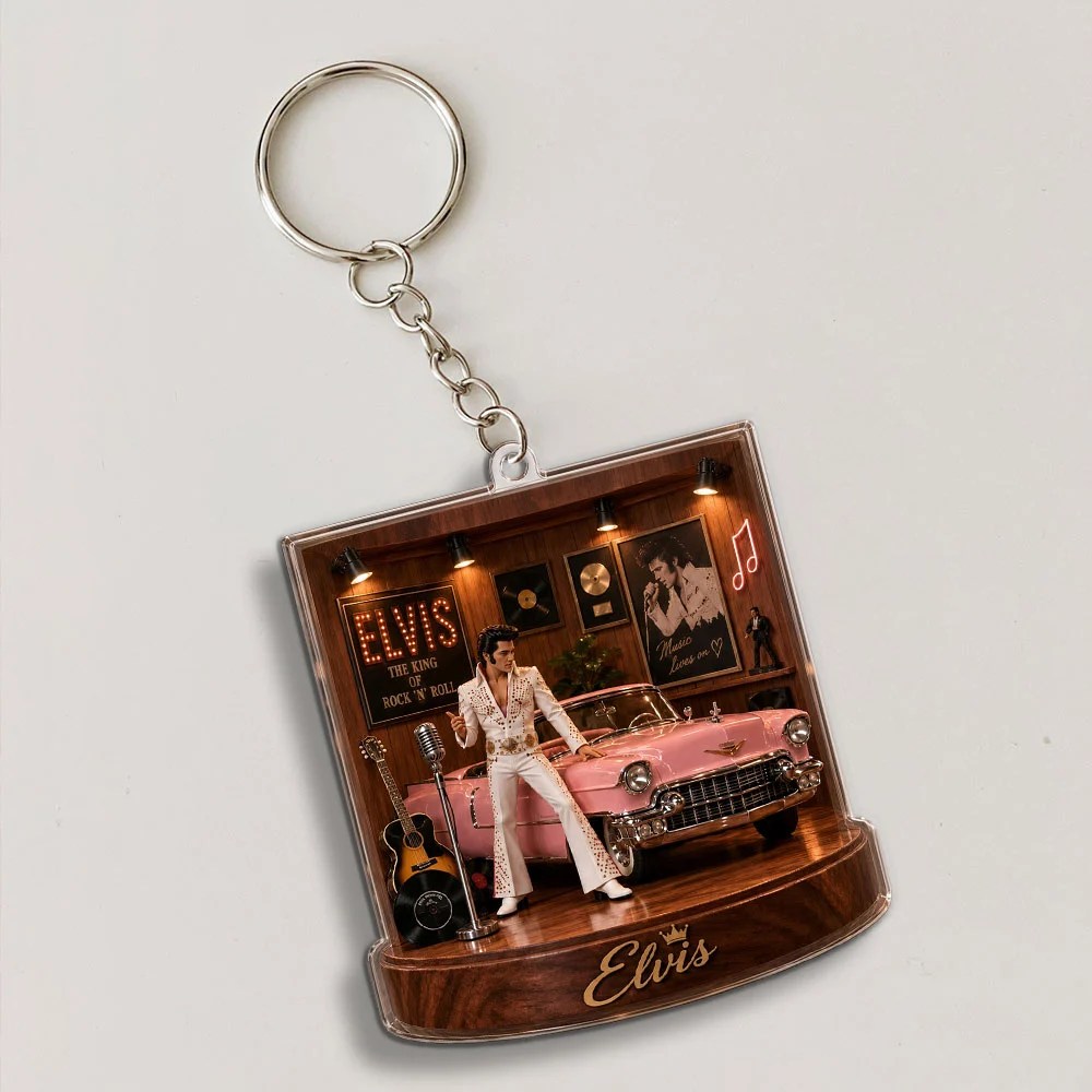 Elvis Presley Custom Shape 2-sided Keychain – MAITM15353