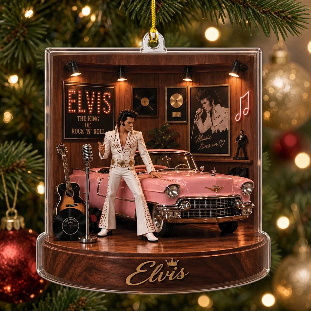 Elvis Presley Custom Shape 2-side Printed Acrylic Ornament – MAITM15298
