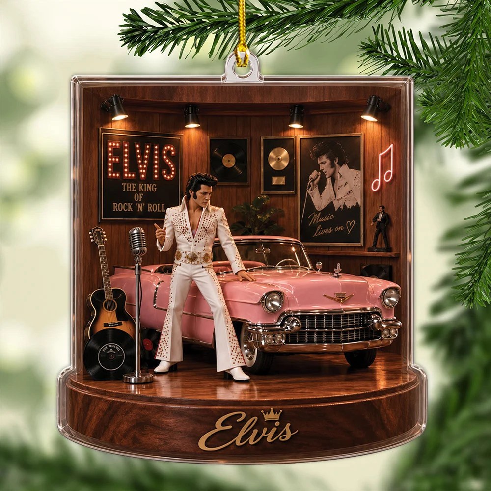 Elvis Presley Custom Shape 2-side Printed Acrylic Ornament – MAITM15298