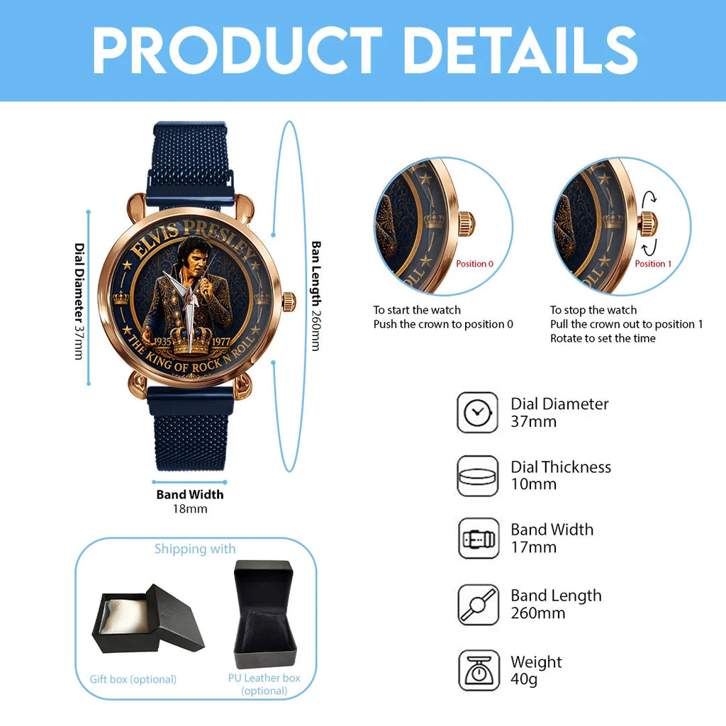 Elvis Presley Mesh Strap Quartz Watch – TMTHU8725