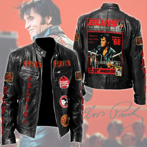Elvis Presley Motorcycle Leather Jacket – TMTHU3957