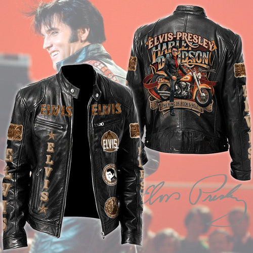 Elvis Presley Motorcycle Leather Jacket – TMTHU3958