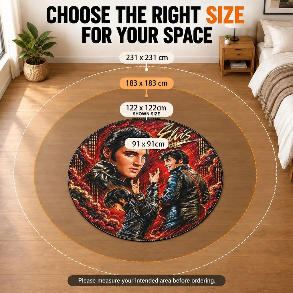 Elvis Presley Round Quilt Rug – HOATT26720