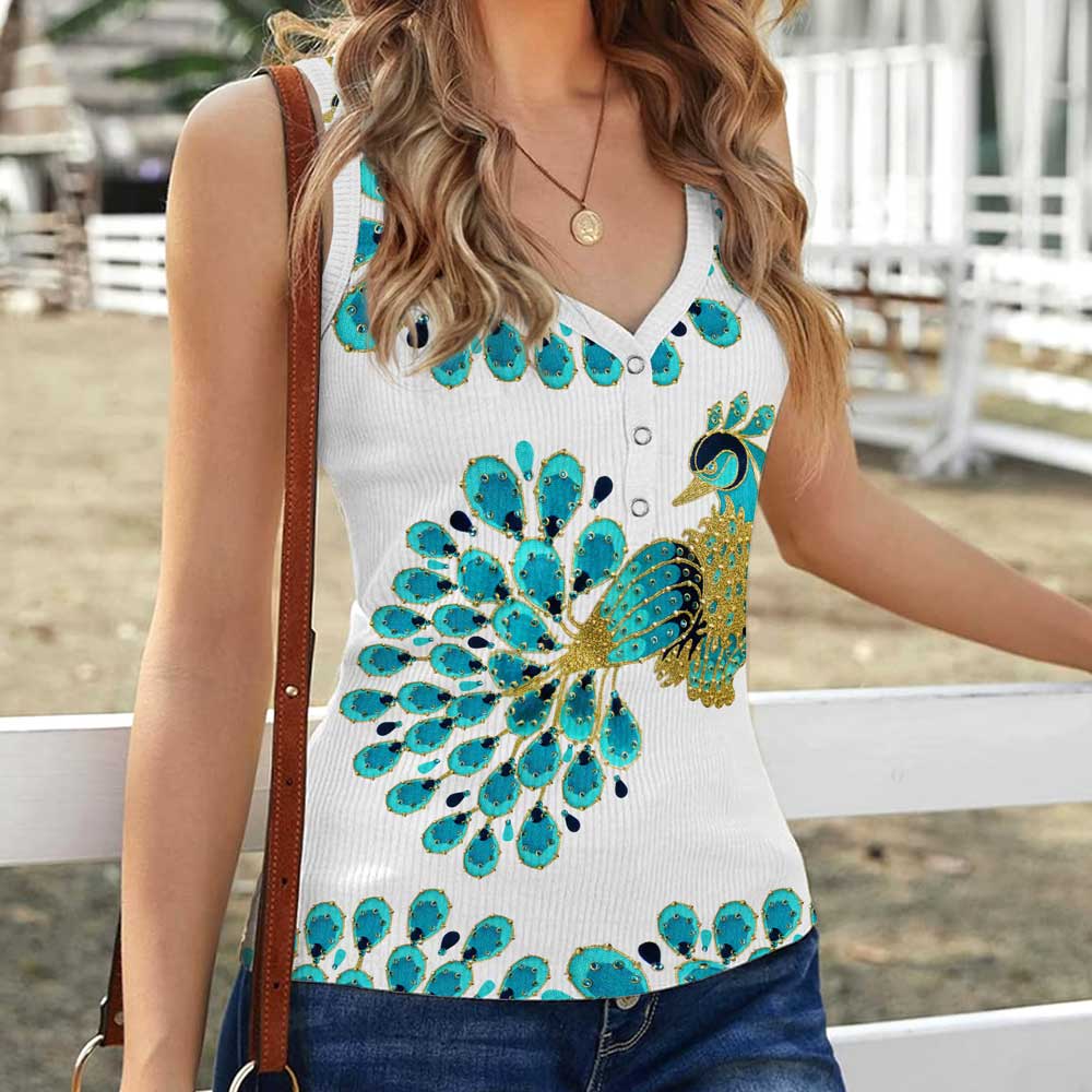 Elvis Presley Women V-Neck Ribbed Tank Top – VANDH3042