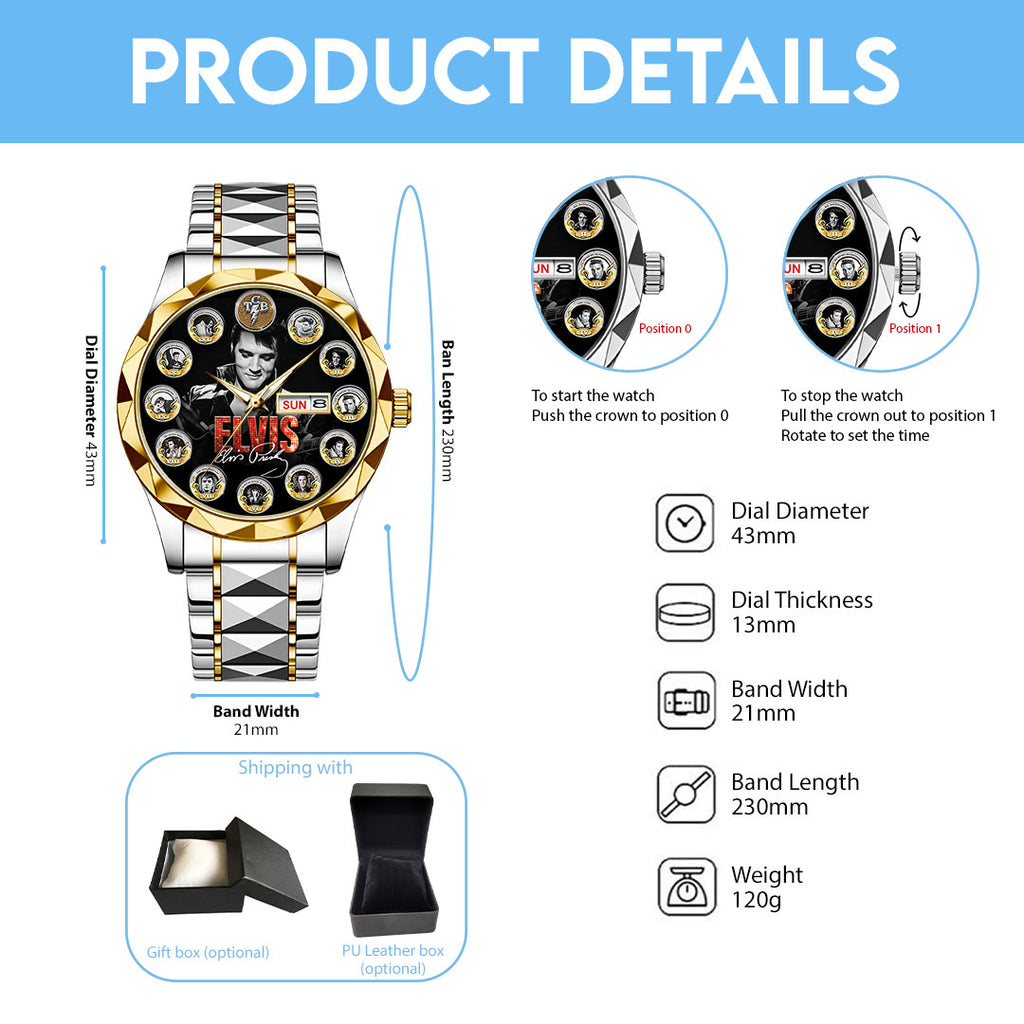 Elvis Presley Alloy Luxury Quartz Watch – GNE 3865