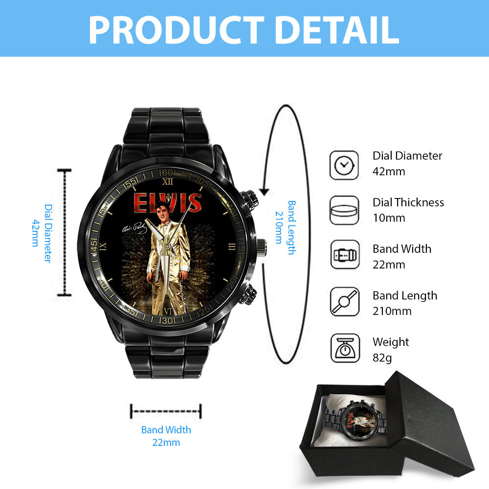Elvis Presley Black Stainless Steel Watch – GNE 308
