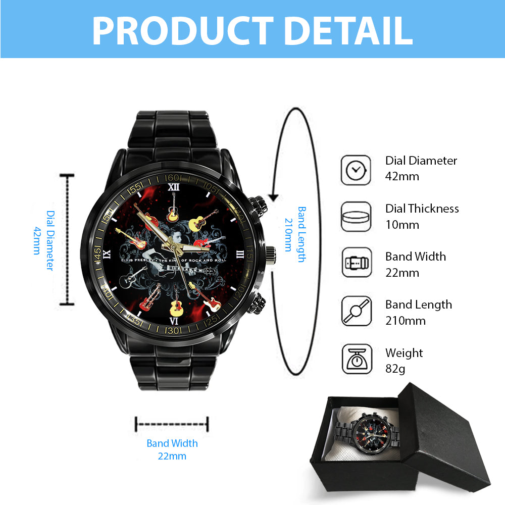 Elvis Presley Black Stainless Steel Watch – GNE NEW472