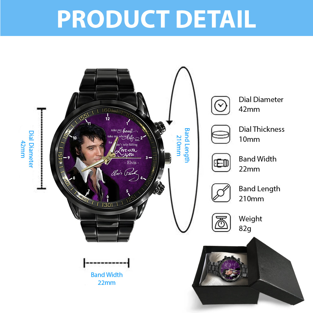 Elvis Presley Black Stainless Steel Watch – HOATT 5189