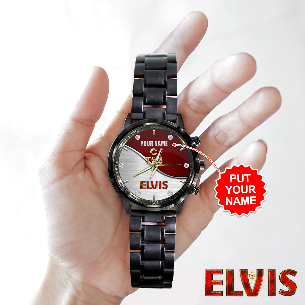 Personalized Elvis Presley Black Stainless Steel Watch – HOATT 6029