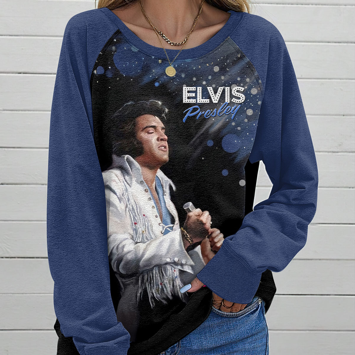 Elvis Presley Round Neck Raglan Sleeve Sweatshirt – HOATT 7109