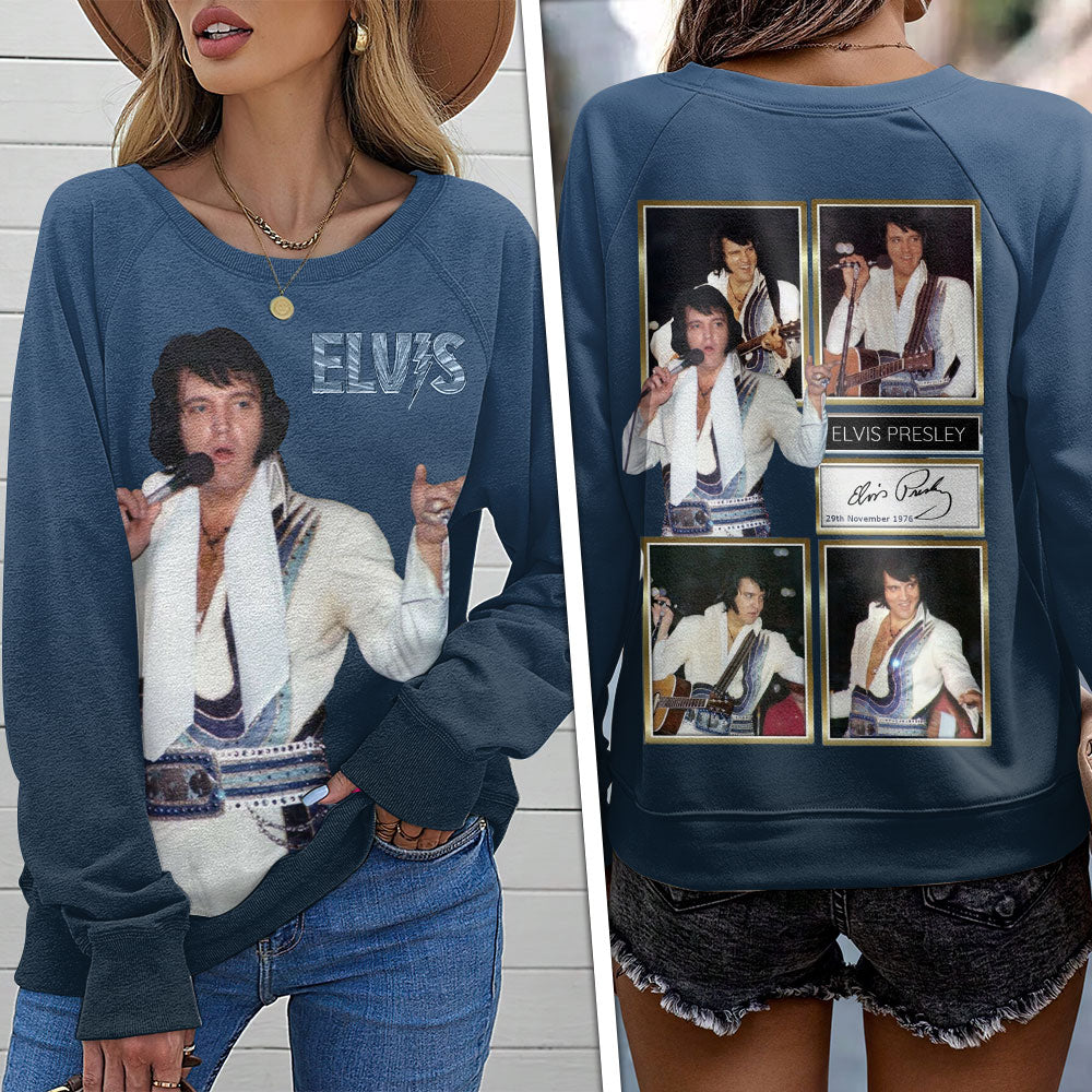 Elvis Presley Round Neck Raglan Sleeve Sweatshirt – HOATT 7321