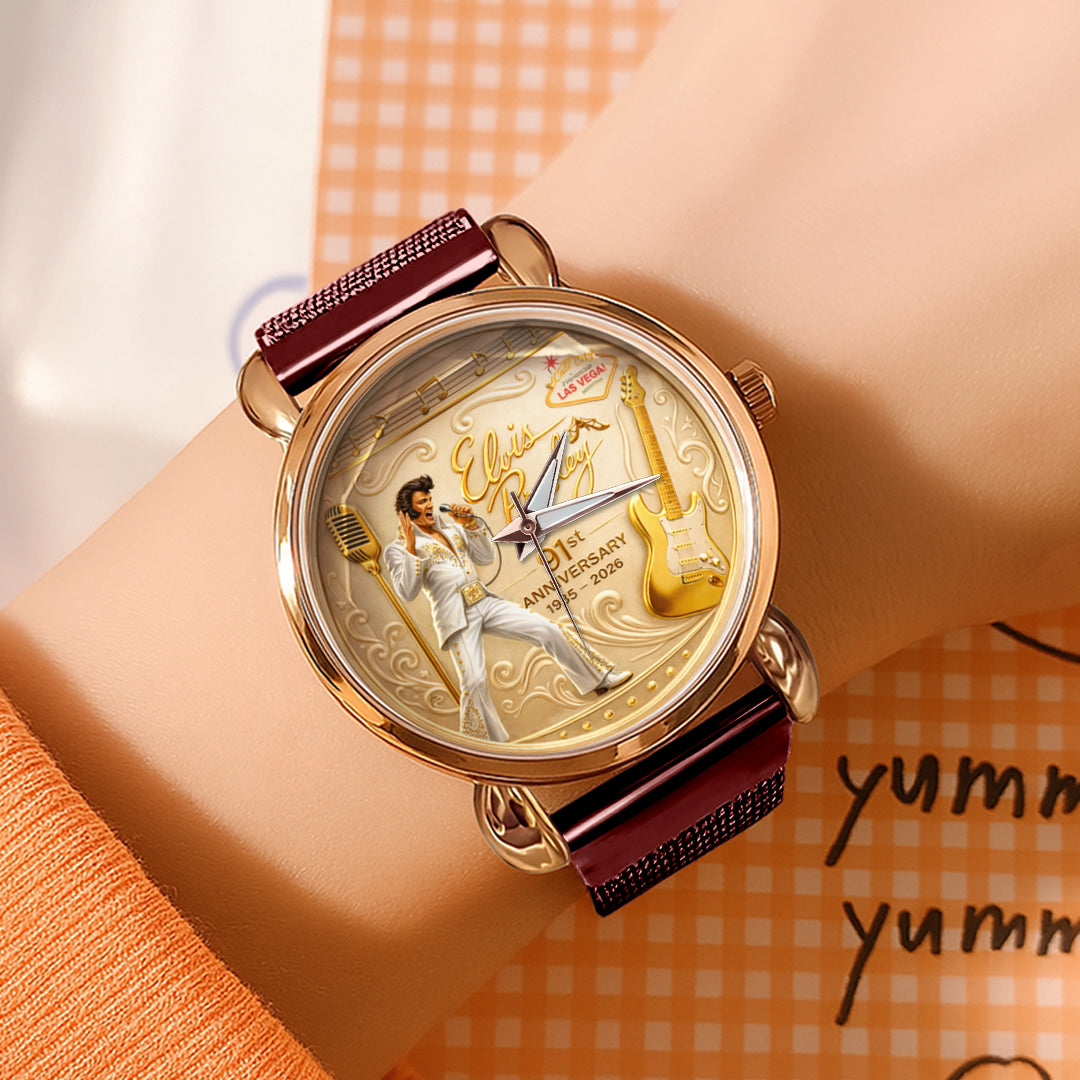 Elvis Presley 91st Anniversary Mesh Strap Quartz Watch – GNE5429
