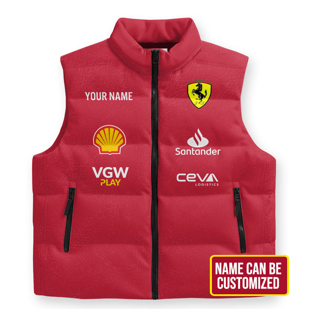 Personalized Scuderia Ferrari 3D Sleeveless Down Jacket – TMTHU1117