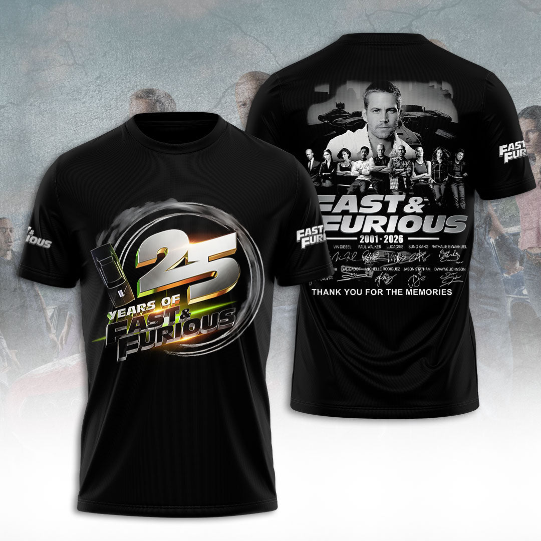 Fast & Furious 25th Anniversary 2026 3D Apparel – TANTN21114