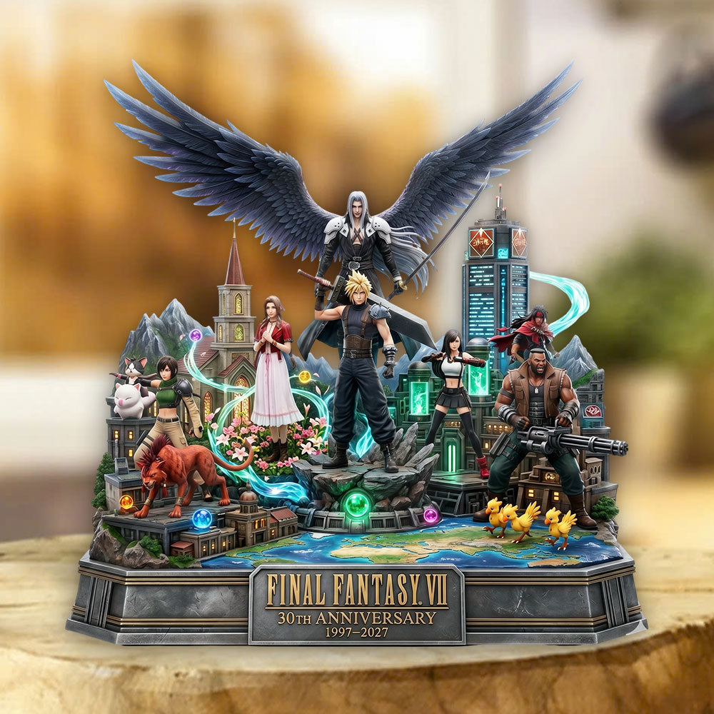 Final Fantasy VII 30th Anniversary Custom Shape Acrylic Plaque – TMTHU6864