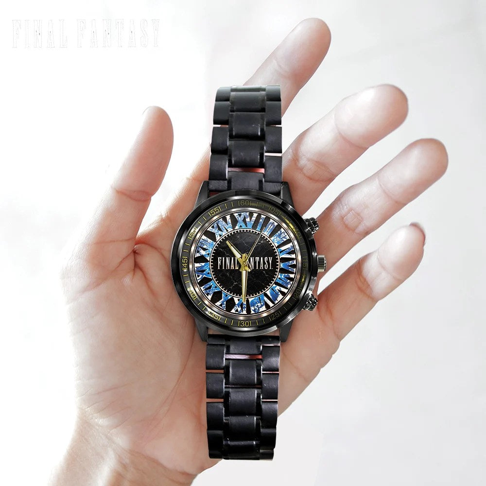 Final Fantasy Black Stainless Steel Watch – GNE8765