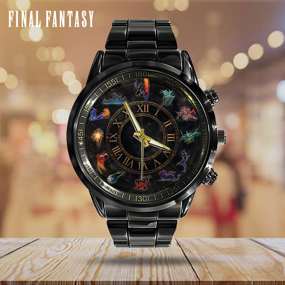 Final Fantasy Black Stainless Steel Watch – GNE6858