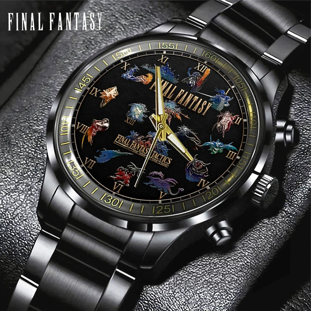Final Fantasy Black Stainless Steel Watch – GNE8448
