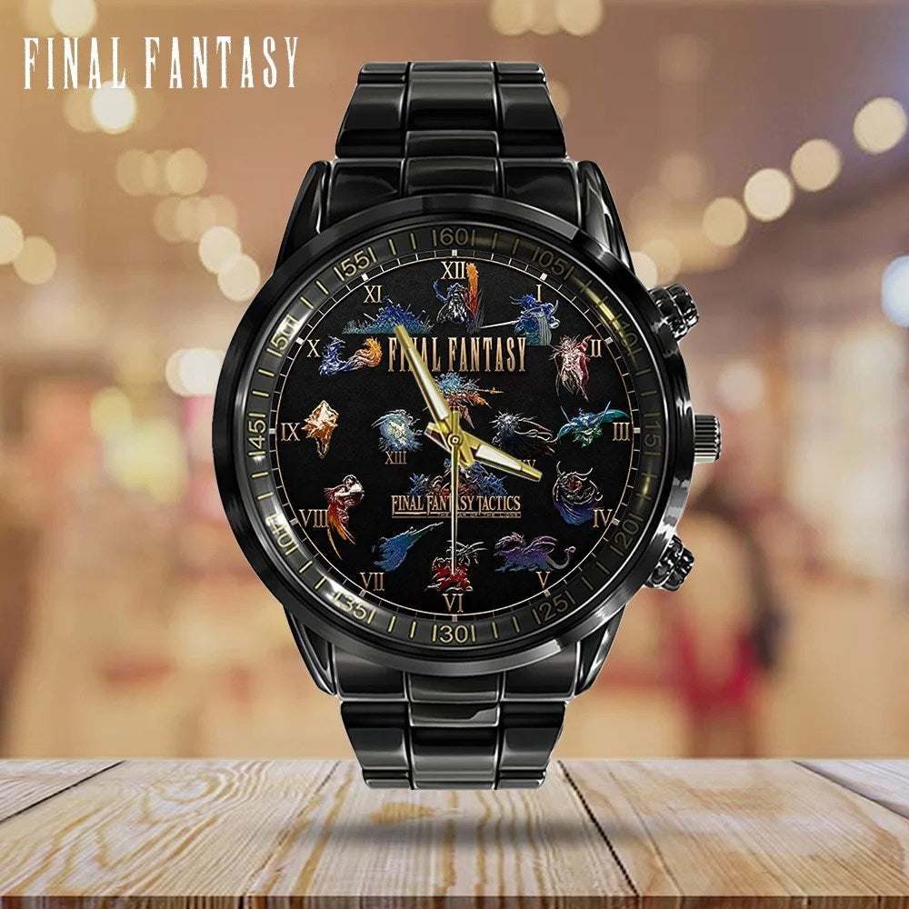 Final Fantasy Black Stainless Steel Watch – GNE8448