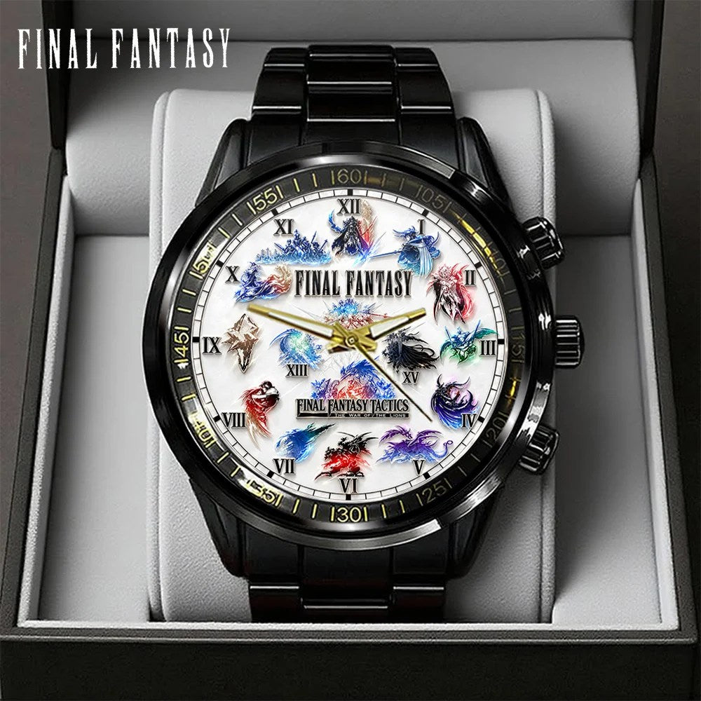 Final Fantasy Black Stainless Steel Watch – GNE8688