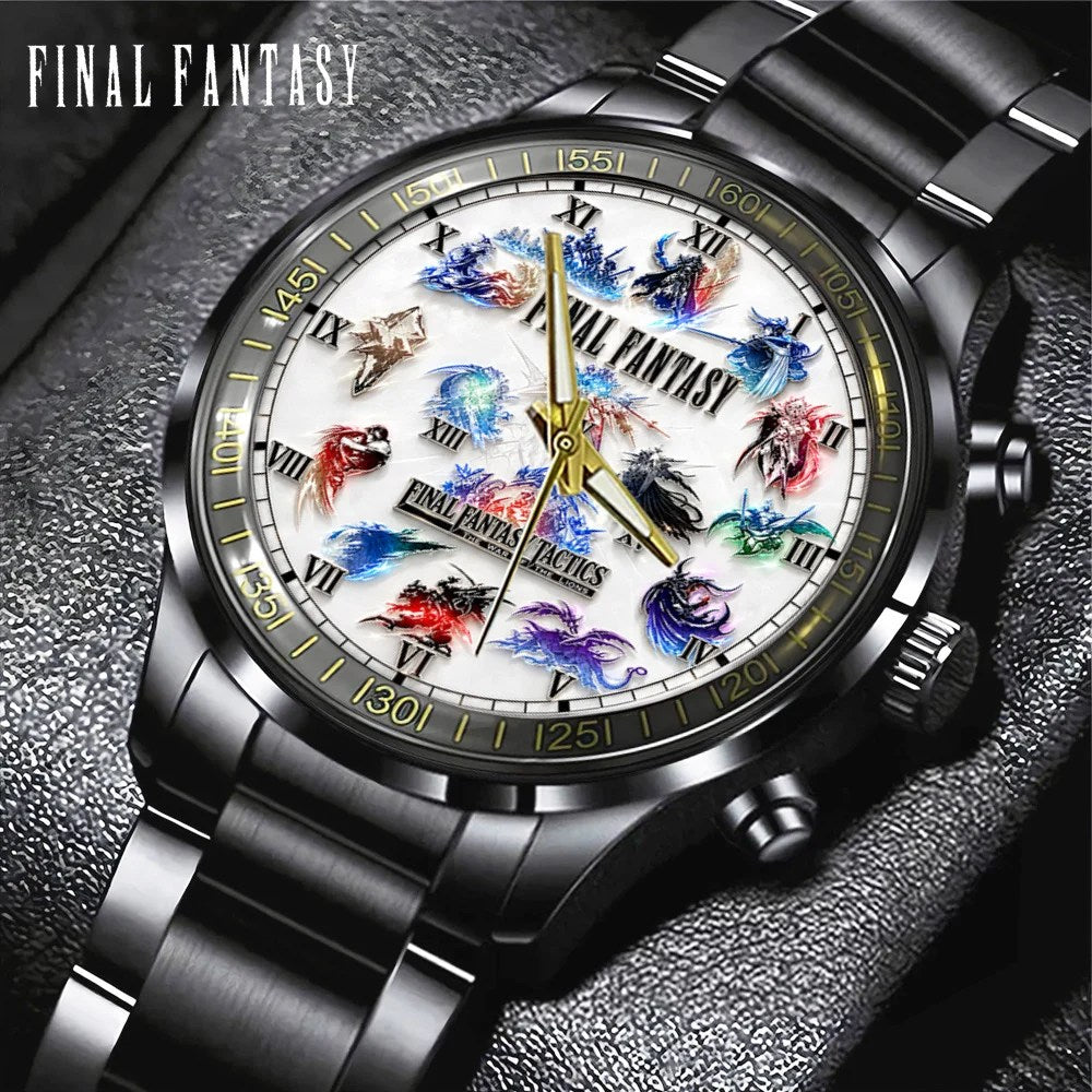 Final Fantasy Black Stainless Steel Watch – GNE8688