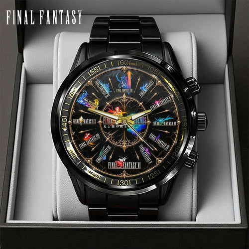 Final Fantasy Black Stainless Steel Watch – GNE9181