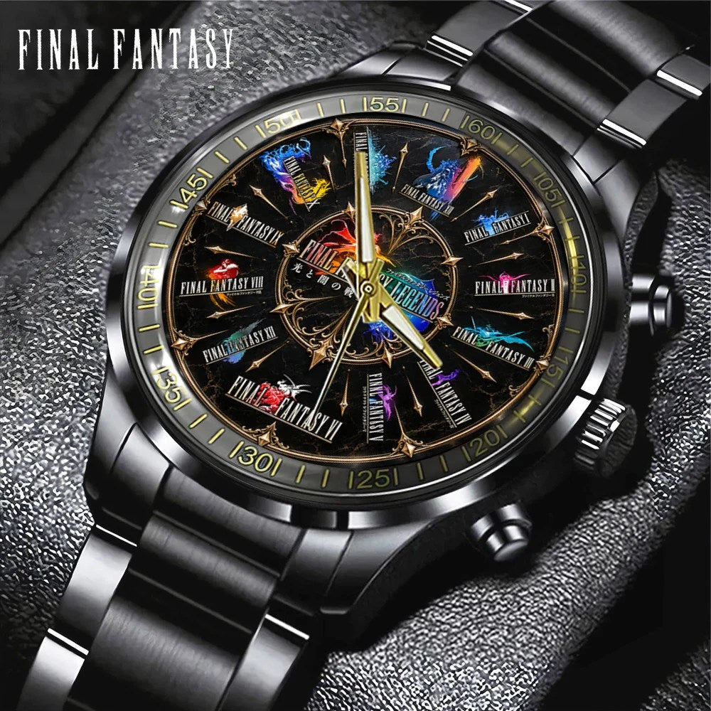 Final Fantasy Black Stainless Steel Watch – GNE9181