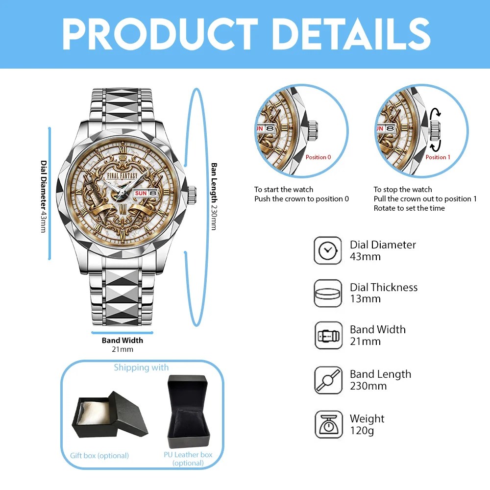 Final Fantasy VII Alloy Luxury Quartz Watch – GNE9009