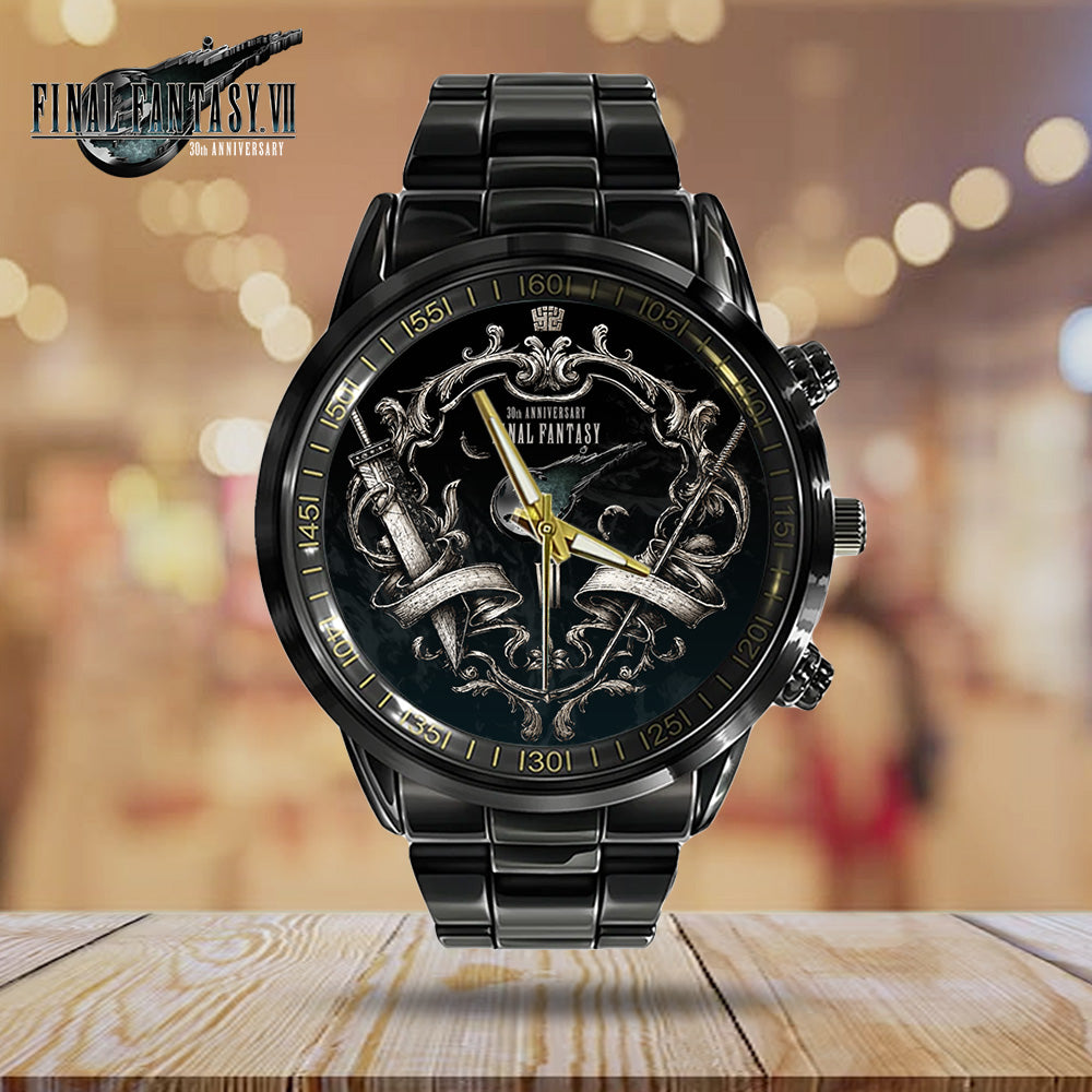 Final Fantasy VII 30th Anniversary Black Stainless Steel Watch – GNE7158