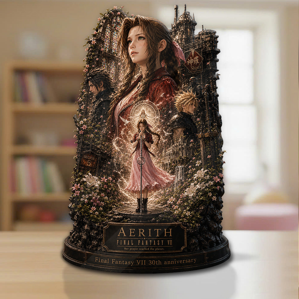 Final Fantasy VII 30th Anniversary Custom Shape Acrylic Plaque – GNE6559