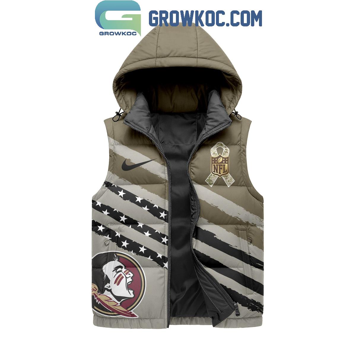Florida State Seminoless Salute To Service Sleeveless Puffer Jacket