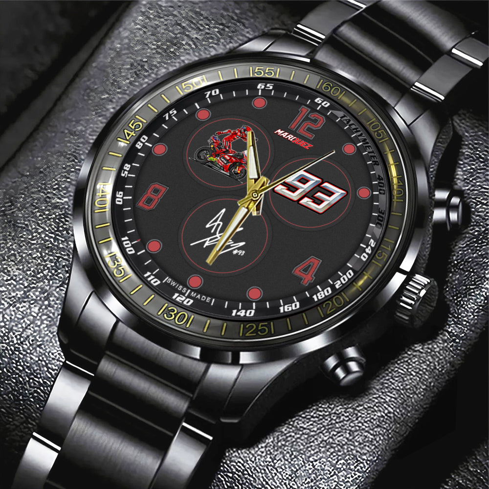 Ducati Lenovo Team x Marc Márquez 2025 MotoGP World Champion Black Stainless Steel Watch – GNE4488