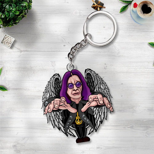 Ozzy Osbourne Custom Shape 2-Side Printed Keychain – GNENEW579
