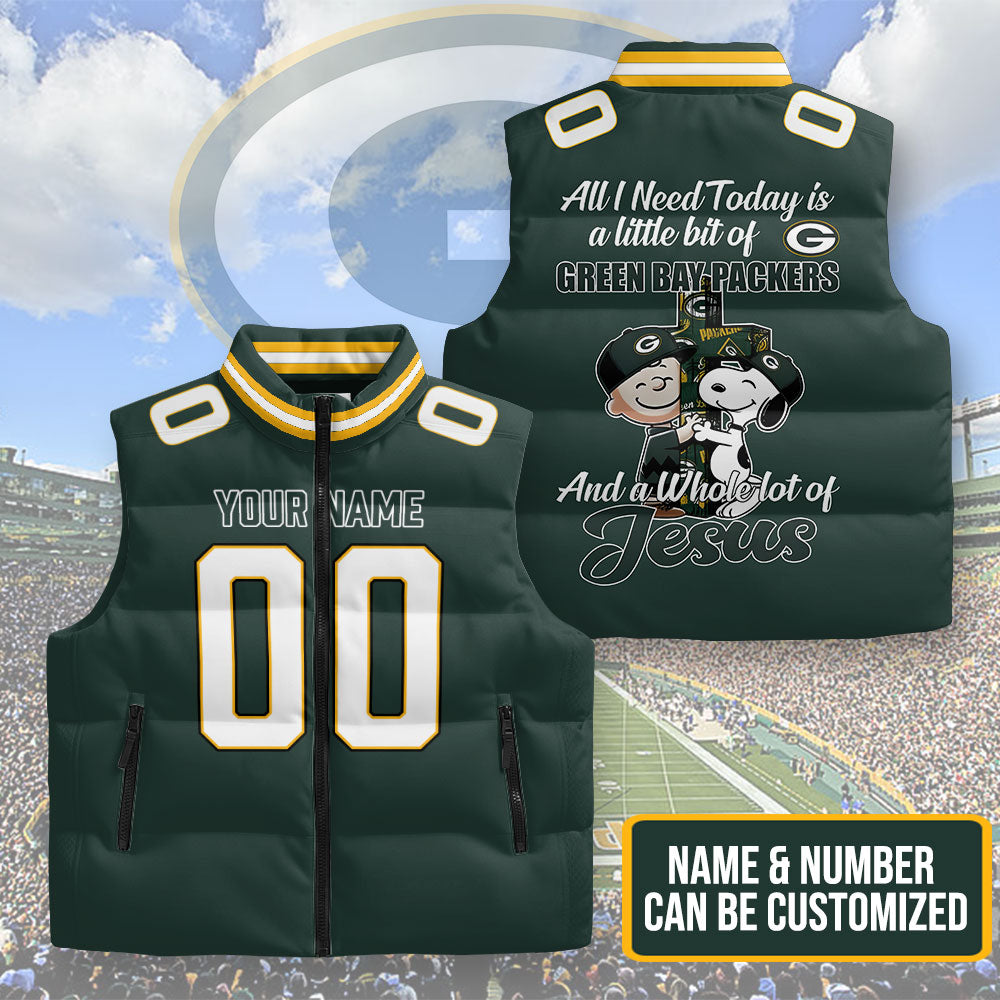 Personalized Green Bay Packers 3D Sleeveless Down Jacket – TMTHU1128