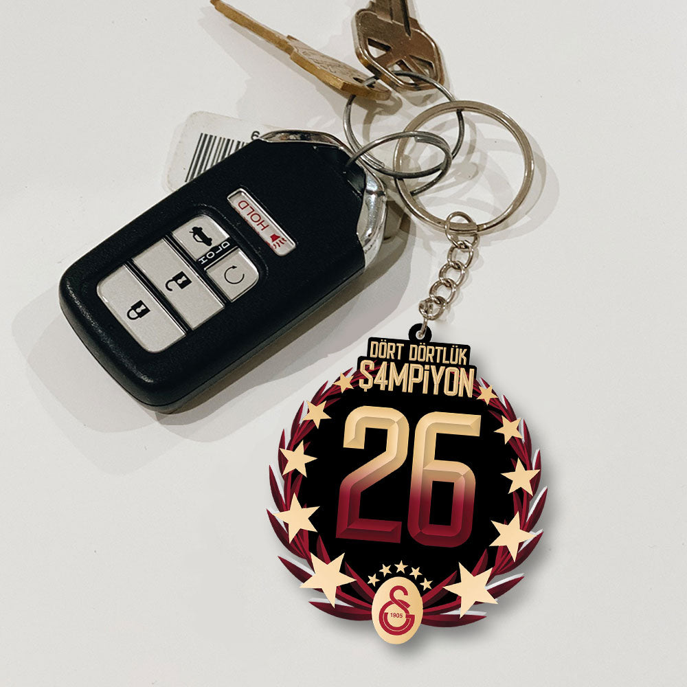 Galatasaray S.K. Turkish Champions 25/26 Custom Shape 2-sided Keychain – TANTN22845